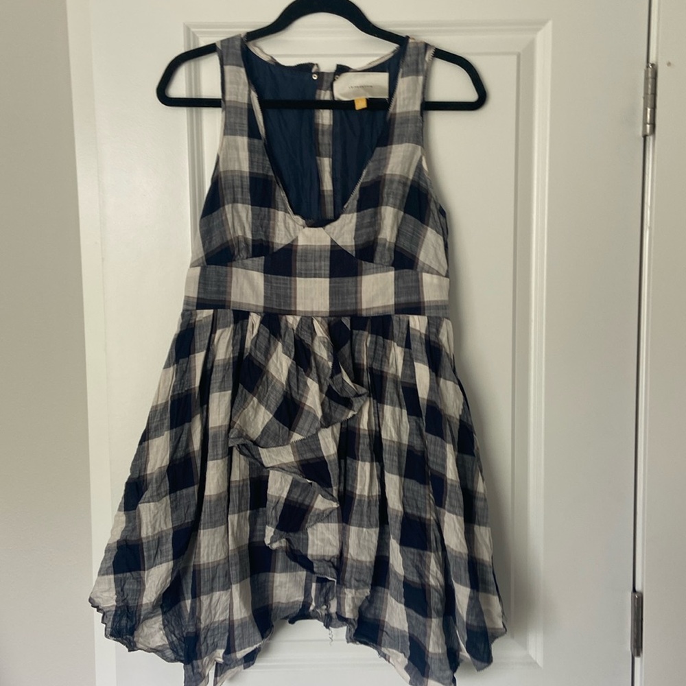 Size 8 Leifsdottir dress. Blue and white plaid